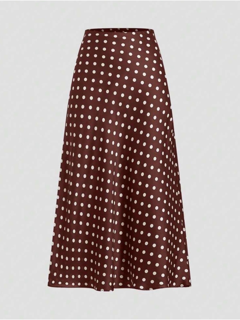 Brown Polka Dot Long Skirt